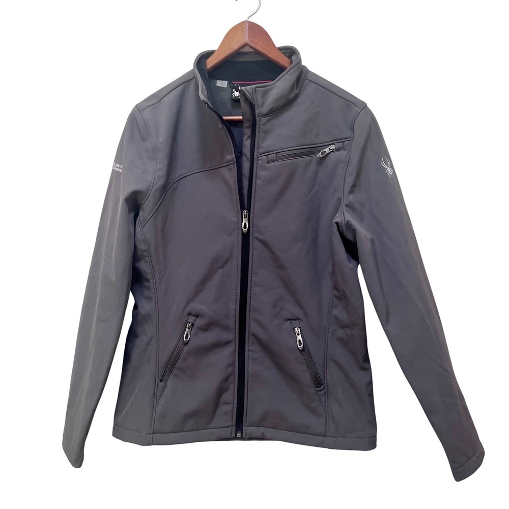 Spyder Women's Transport Softshell Jacket Full Zip Gray Size Medium‎